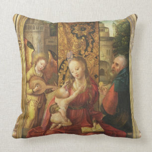 Coussin Madonna et l'enfant couronnés