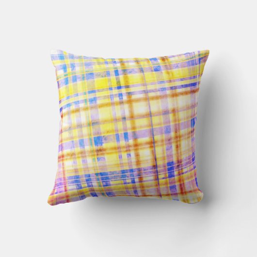 Coussin madras chèques en arc-en-ciel (Verso)