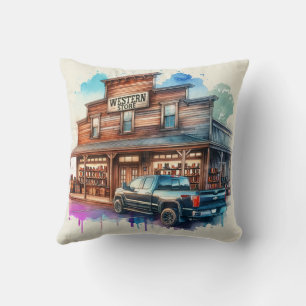 Coussin Magasin Western en Bois Rustique