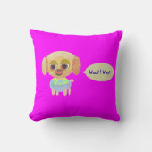 Coussin Magenta de chiot (Recto)