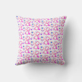 Coussin Magenta et bleu coloré moderne (Verso)