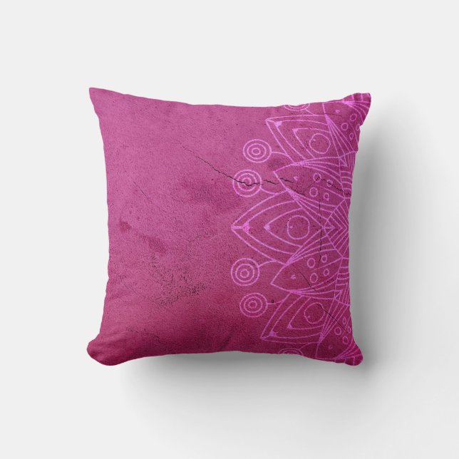 Coussin Magenta Mandala Zen Rustic Corps Esprit Esprit (Recto)