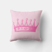 Coussin Magenta Princess Crown sur Arrière - plan rose (Verso)