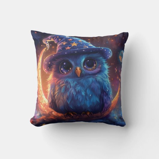 Coussin Magic Owl Wizard on the Moon : Magical Imaginaire  (Recto)