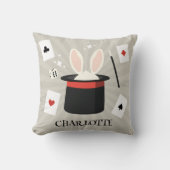Coussin Magicien Afficher Magicien Enfants Nom personnalis (Recto)