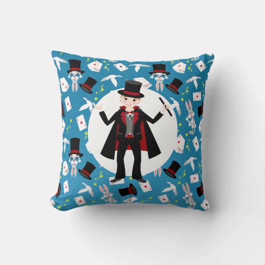Coussin Magicien Boy Show Fête d'anniversaire (Recto)