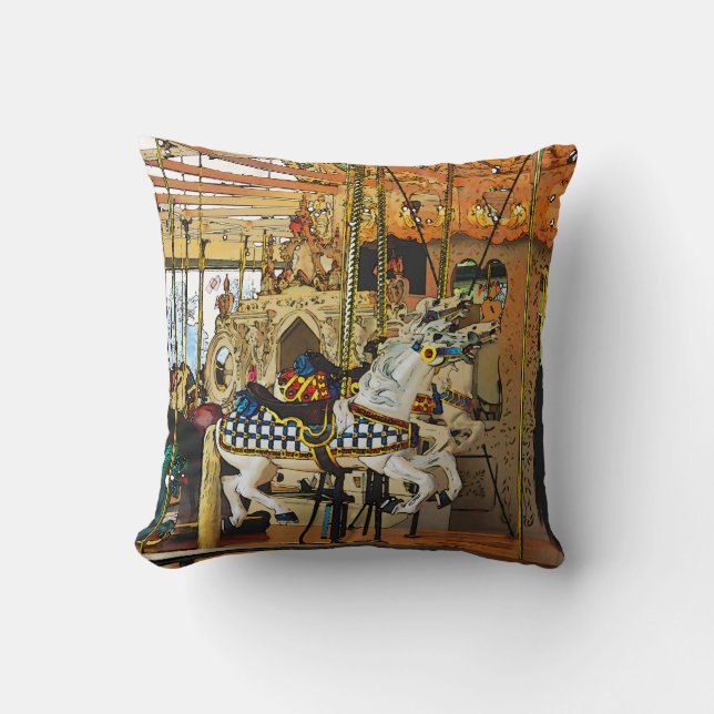 Coussin Magie du carrousel - Merry-go-Round (Recto)
