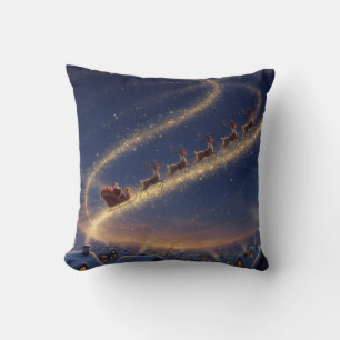 Coussin Magique ciel nocturne étoilé de Noël avec le Père