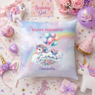 Coussin Magique Licorne Pastel Fille Anniversaire Décorati