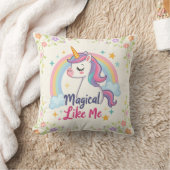 Coussin Magique Pastel Unicorn avec arc-en-ciel (Couverture)