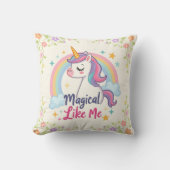 Coussin Magique Pastel Unicorn avec arc-en-ciel (Recto)