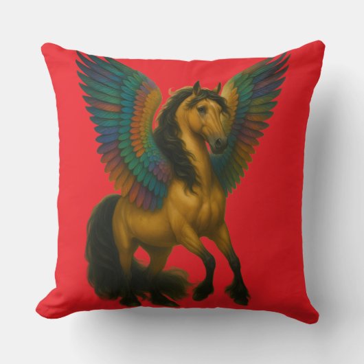 Coussin Magnificent Horse With Spectacular Wings (Recto)
