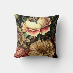 Coussin Magnifique arrangement floral vintage