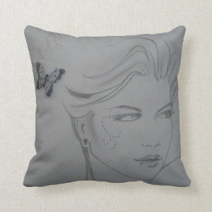 Coussin magnifique avec le croquis et les