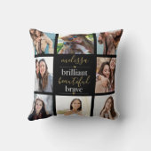 Coussin Magnifique Beau Brave Collage de Photos (Verso)