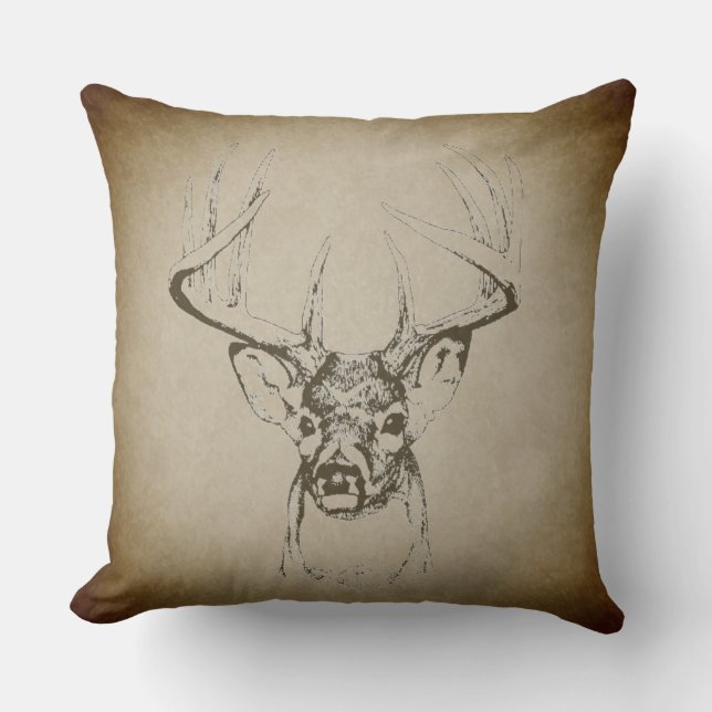 Coussin Magnifique Buck de campagne rustique (Recto)