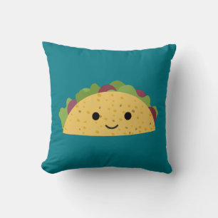 Coussin Magnifique Caricature Kawaii Souriant Taco