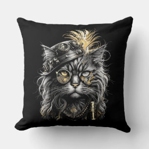 Coussin Magnifique chat Steampunk