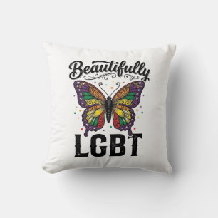 Coussin Magnifique Chemise LGBT Papillon Vintage Fierté_1