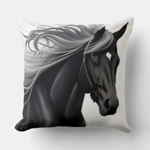 Coussin Magnifique Cheval Noir