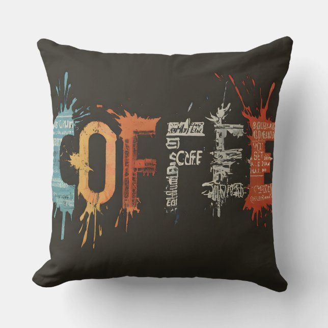Coussin Magnifique conception d'art du café moderne (Recto)
