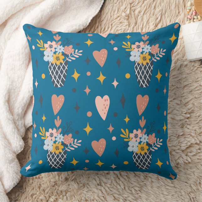 Coussin Magnifique conception florale botanique (Couverture)