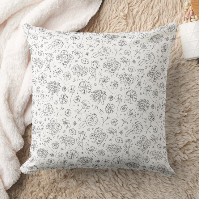 Coussin Magnifique conception florale botanique (Couverture)