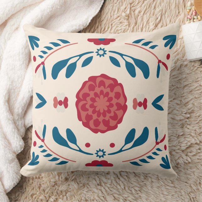Coussin Magnifique conception florale botanique (Couverture)