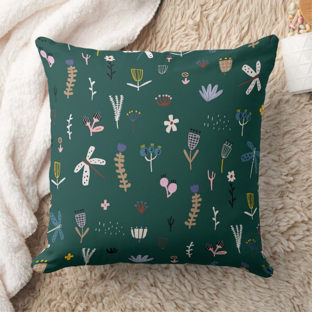 Coussin Magnifique conception florale botanique (Couverture)