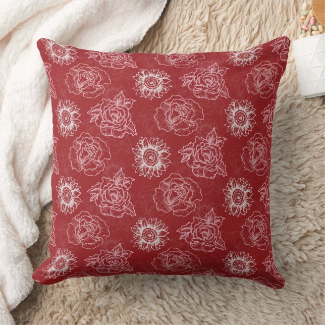 Coussin Magnifique conception florale botanique (Couverture)