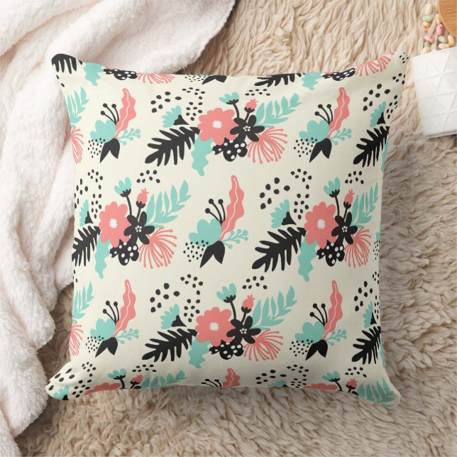 Coussin Magnifique conception florale botanique (Couverture)