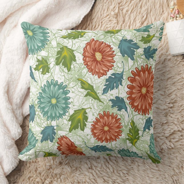 Coussin Magnifique conception florale botanique (Couverture)