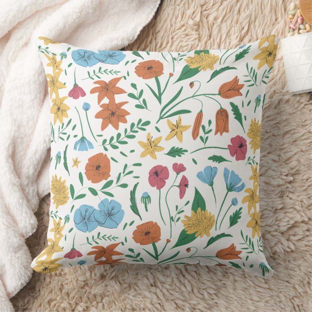 Coussin Magnifique conception florale botanique (Couverture)
