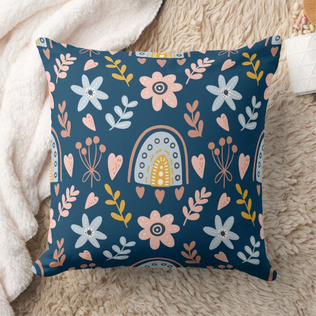 Coussin Magnifique conception florale botanique (Couverture)