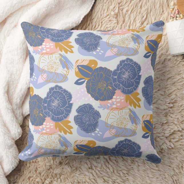 Coussin Magnifique conception florale botanique (Couverture)