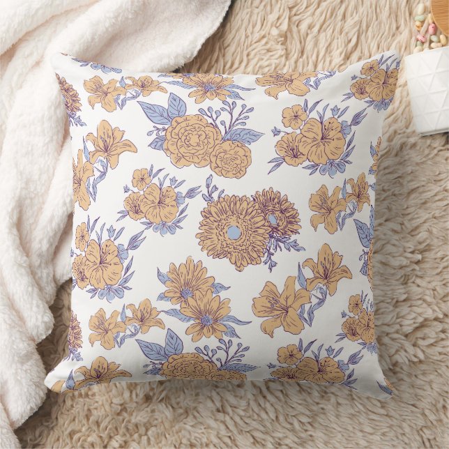 Coussin Magnifique conception florale botanique (Couverture)