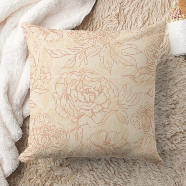 Coussin Magnifique conception florale botanique (Couverture)