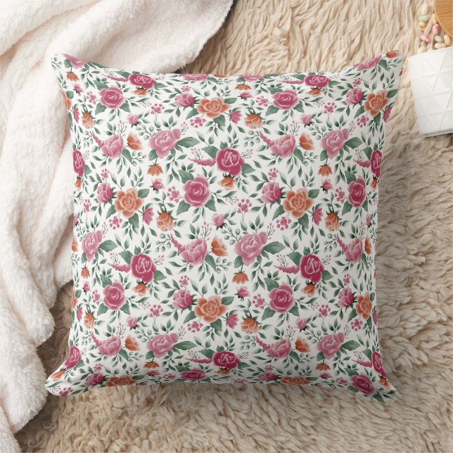 Coussin Magnifique conception florale botanique (Couverture)