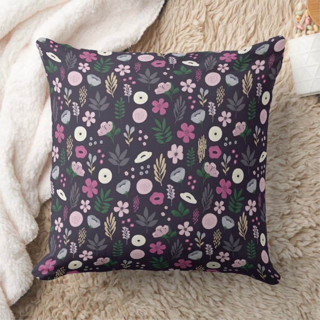 Coussin Magnifique conception florale botanique (Couverture)