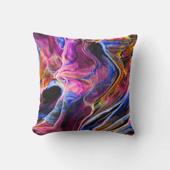 Coussin Magnifique dessin abstrait marbré coloré (Recto)