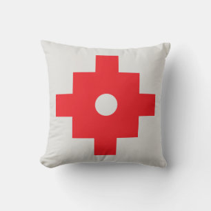 Coussin Magnifique dessin Inka de Machu Picchu rouge