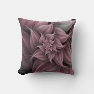 Coussin Magnifique fleur rose fractale