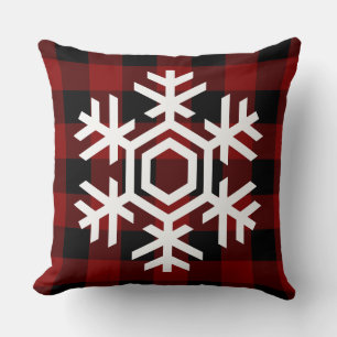 Coussin Magnifique flocon de neige blanc à carreaux de Buf