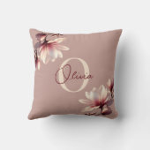 Coussin Magnifique monogramme rose Magnolia  (Verso)