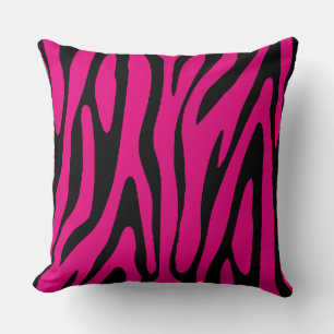 Coussin Magnifique motif à rayures de peau de zèbre rose e