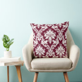 Coussin Magnifique motif floral en damas de Bourgogne (Chaise)