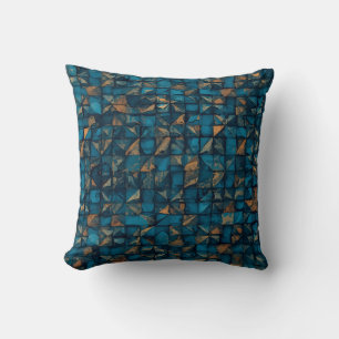 Coussin Magnifique motif patchwork "Look" en sarcelle fonc