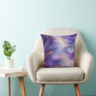 Coussin Magnifique motif tourbillonnant violet sans coutur