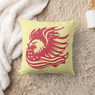 Coussin Magnifique oeuvre numérique d'aigle patriotique