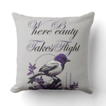 Magnifique oiseau sur Feuilles pourpres | Imprimé